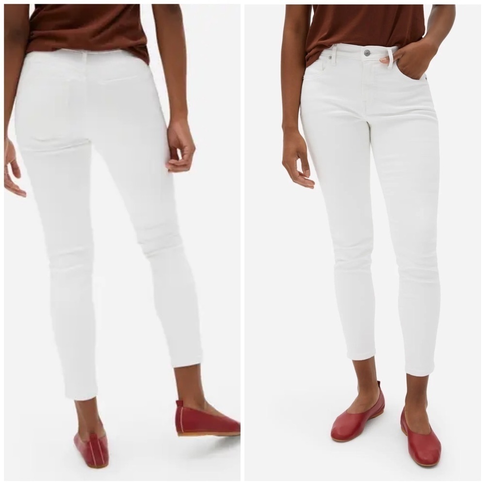 NWT EVERLANE White Stretch Mid Rise Skinny Jeans 29T​​​​​​​